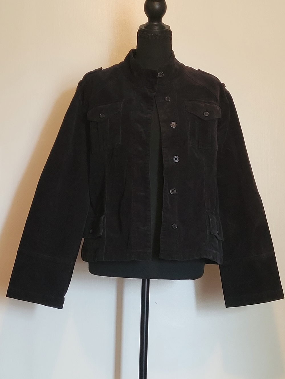 Westbound Black Corduroy Button-Front Jacket
